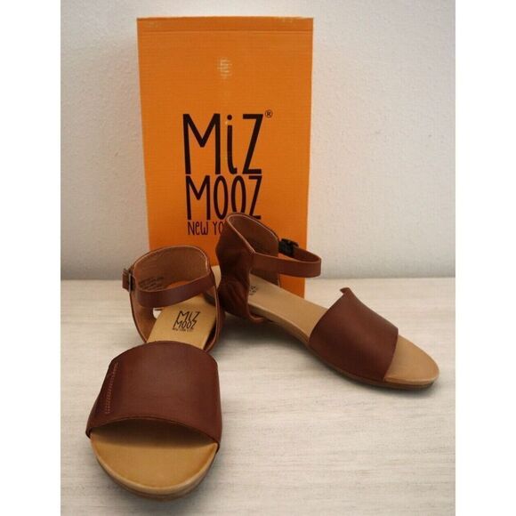 Miz Mooz IB22173 Women's Sz 8.5M Brandy Brown Antony Flat Comfort Sandals - Picture 1 of 9